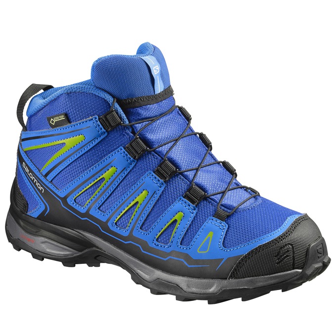 Chaussures De Randonnée Salomon Enfant Bleu / Noir - Salomon X-ULTRA MID GTX® J - France (3479-LTXQV